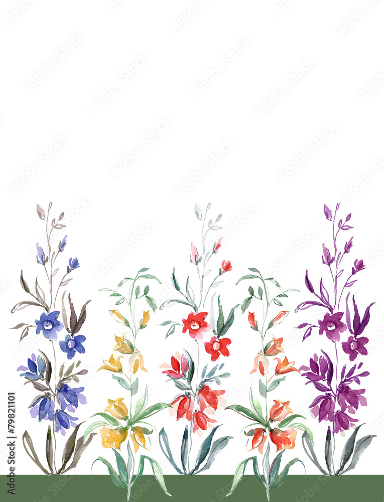 Multicolored small flowers of the field seamless pattern Multicolored small flowers of the field seamless pattern