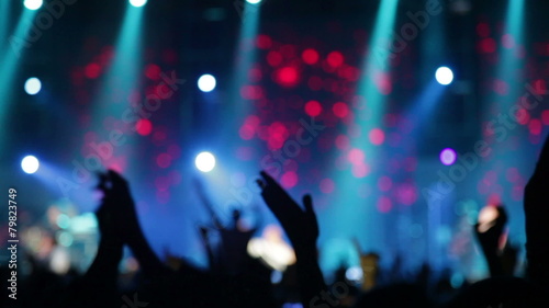 Footage of a crowd partying at a rock concert - 1080P HD Video