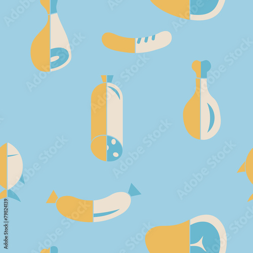 seamless abstract background with meat products