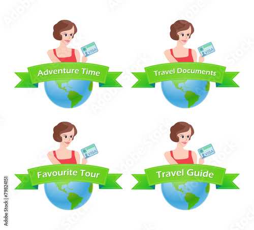 Set of Travel emblem