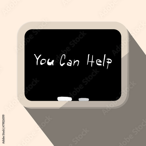 You Can Help Slogan - Title on Blackboard Vector Illustration