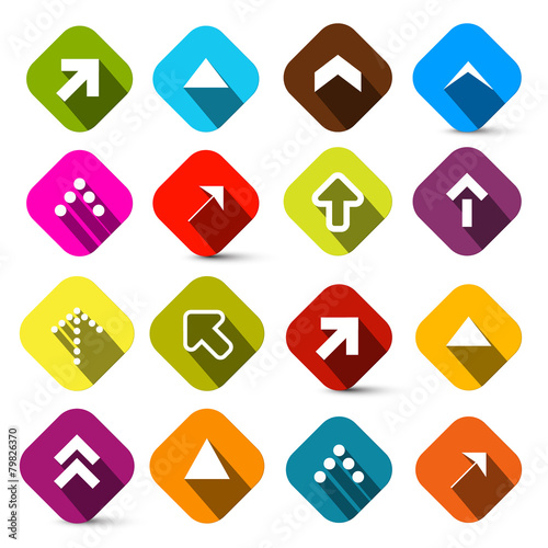 Free Download Colorful Vector Arrows Set in Squares - GFXLoad
