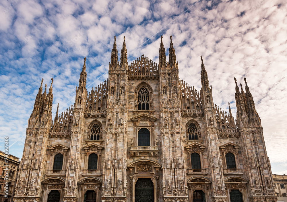 Facade of Milan Cathedral (Duomo di Milan) in the Morning, Milan