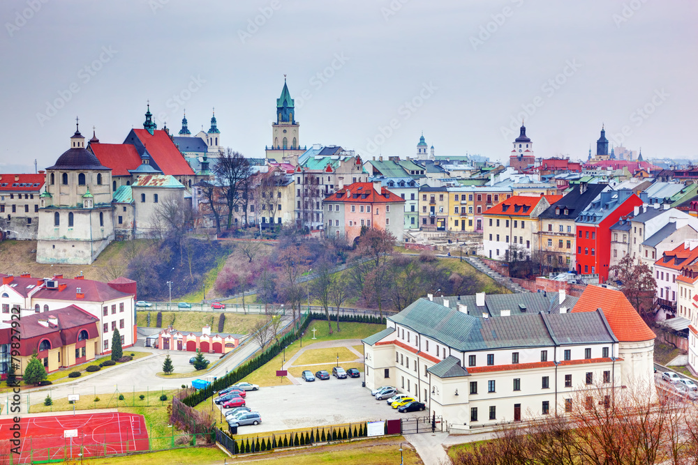 Obraz premium Lublin old town panorama, Poland.