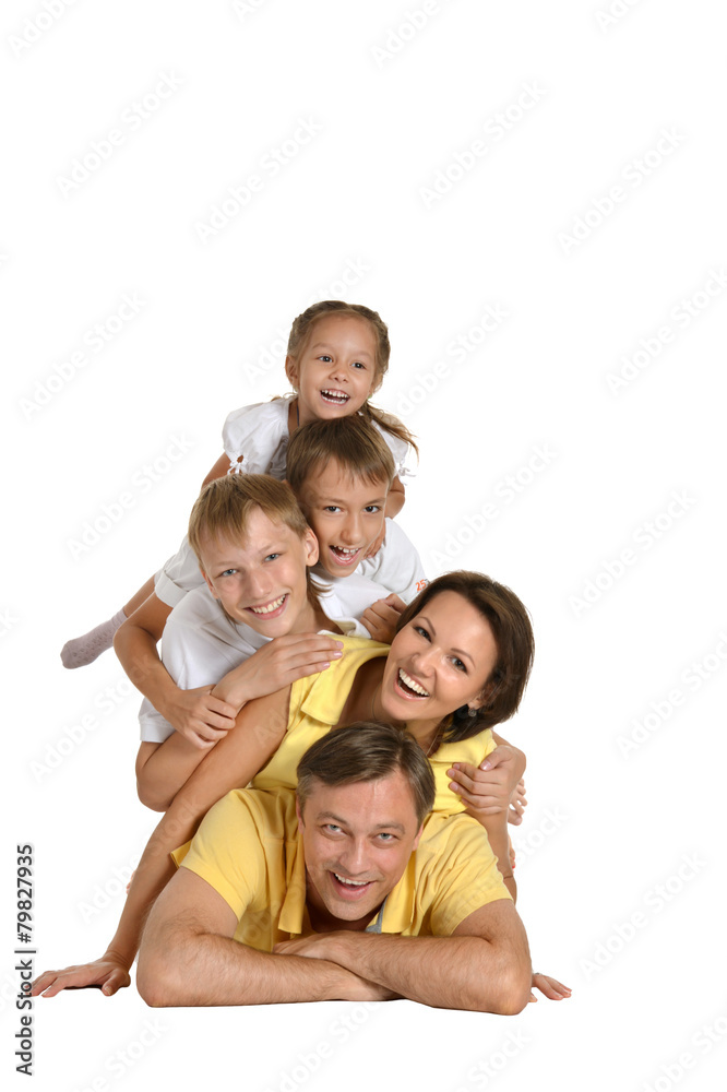 Cute happy family