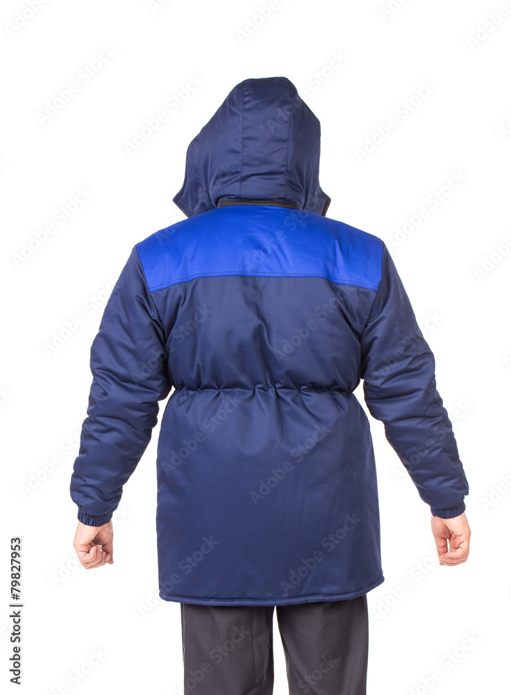 Worker in blue coat