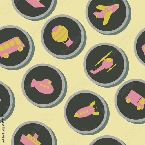 seamless background with various types of transport