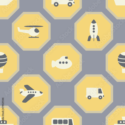 seamless background with various types of transport