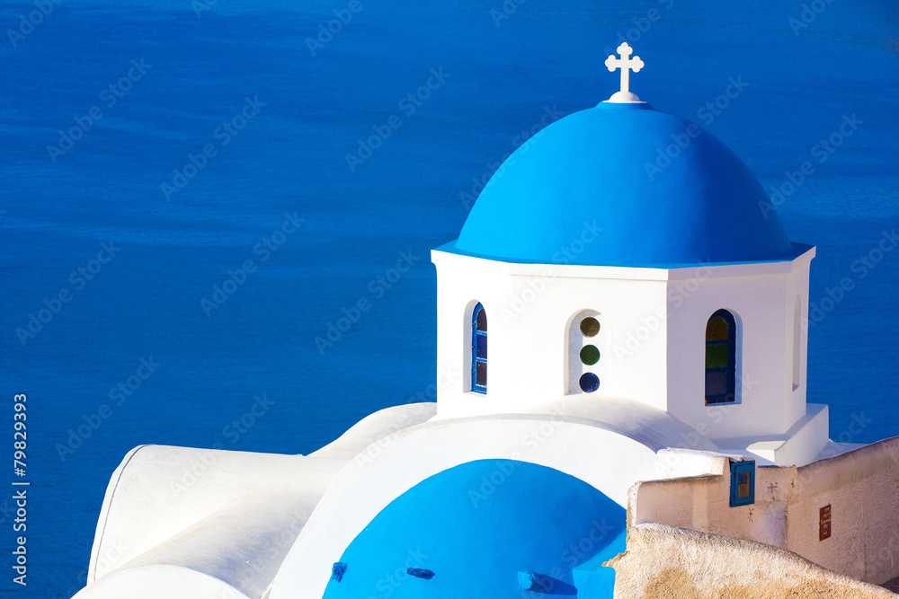 Oia church, Santorini island, Cyclades, Greece