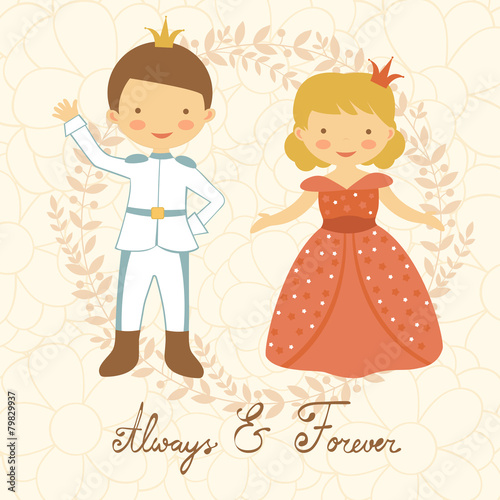 Prince and princess holding hands