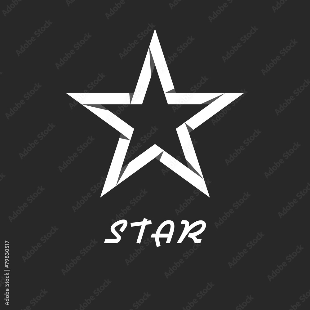 Paper star mockup black and white logo, design graphic icon Paper star mockup black and white logo, design graphic icon