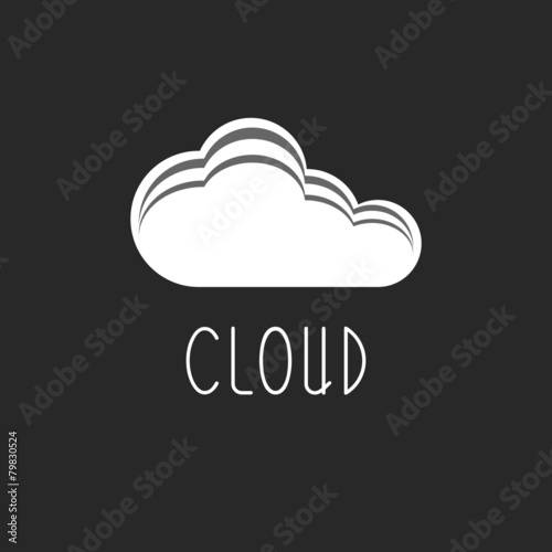 Cloud internet data icon, tech logo, web sign