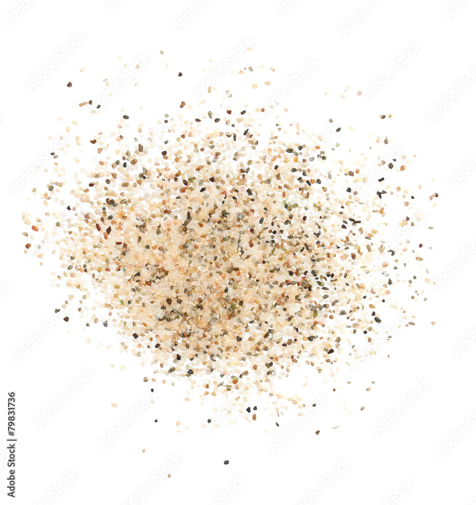 pile sand isolated on white background and texture pile sand isolated on white background and texture