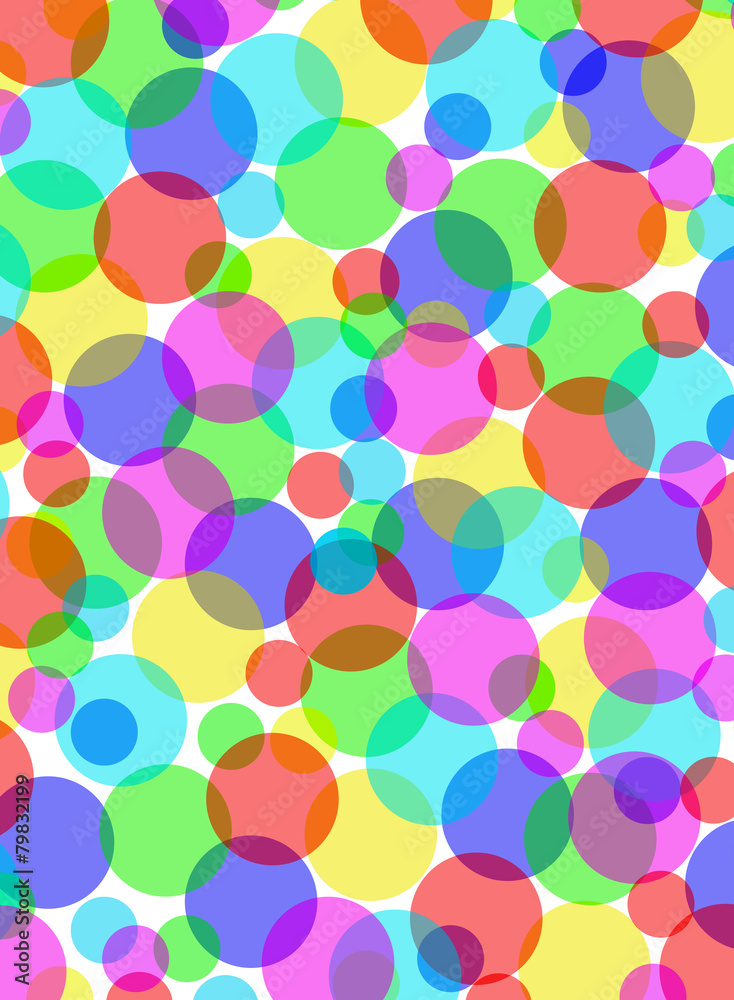 Multicolored overlapping circles background illustration.