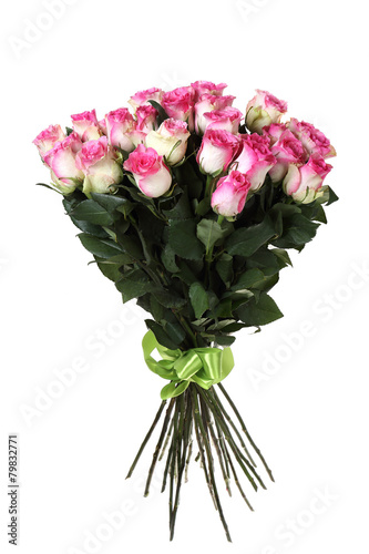 big bouquet of pink roses