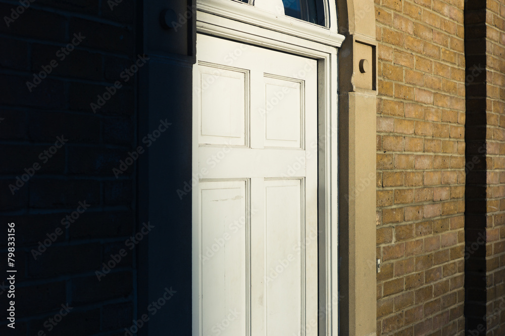 Door of house in the sunlight