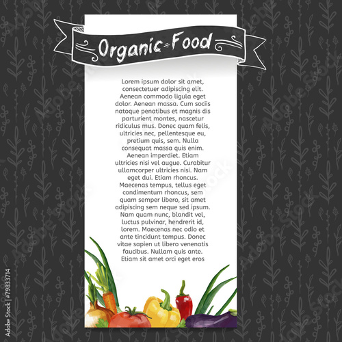 Template flyer or brochure with the decor of vegetables drawings
