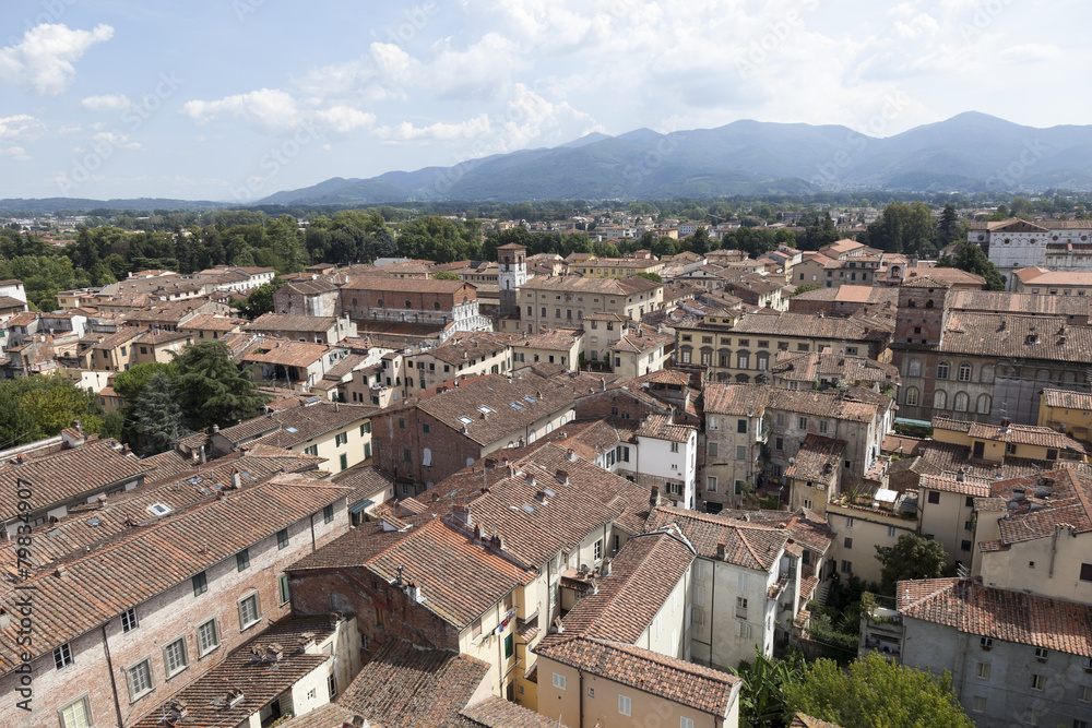 Porzione del centro storico, Lucca