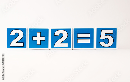 Принти на полотні 2 PLUS 2 Equals 5 Child's Building Block