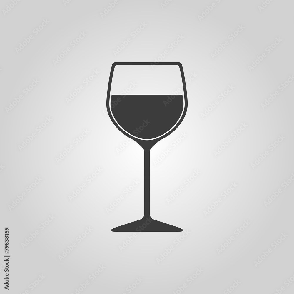 The wineglass icon. Goblet symbol. Flat The wineglass icon. Goblet symbol. Flat