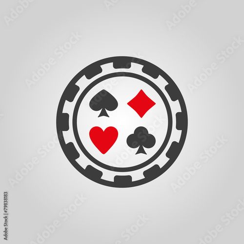 The casino chip icon. Casino Chip symbol. Flat