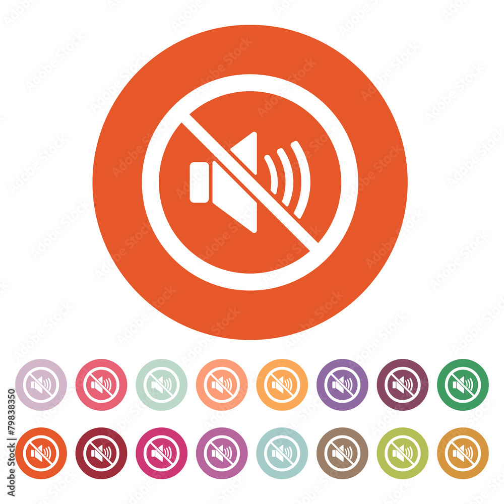 The no sound icon. Volume Off symbol. Flat The no sound icon. Volume Off symbol. Flat