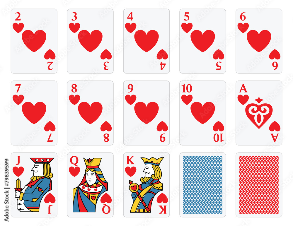 Obraz premium Playing Cards - Hearts Set