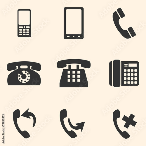 Vector Set of Telephone Icons