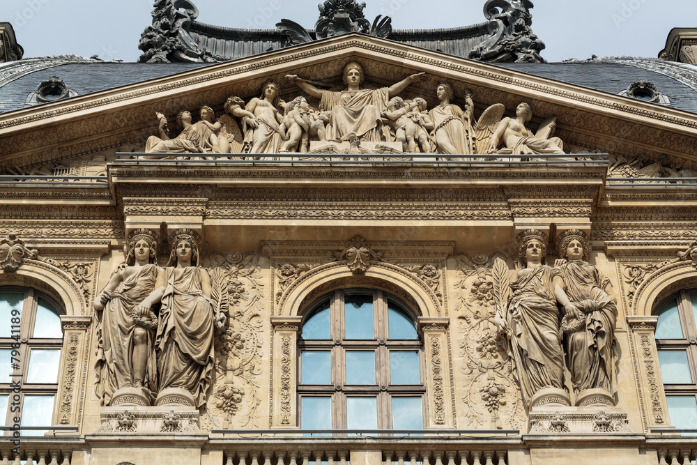 Fototapeta premium Paris - Architectural fragments of Louvre building.