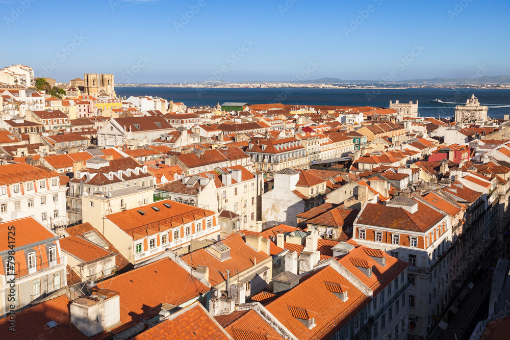 Bird view of Lisboa downtown, Portugal