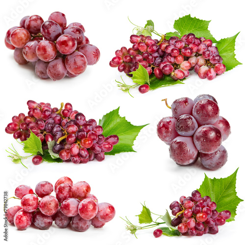 Set of red grapes