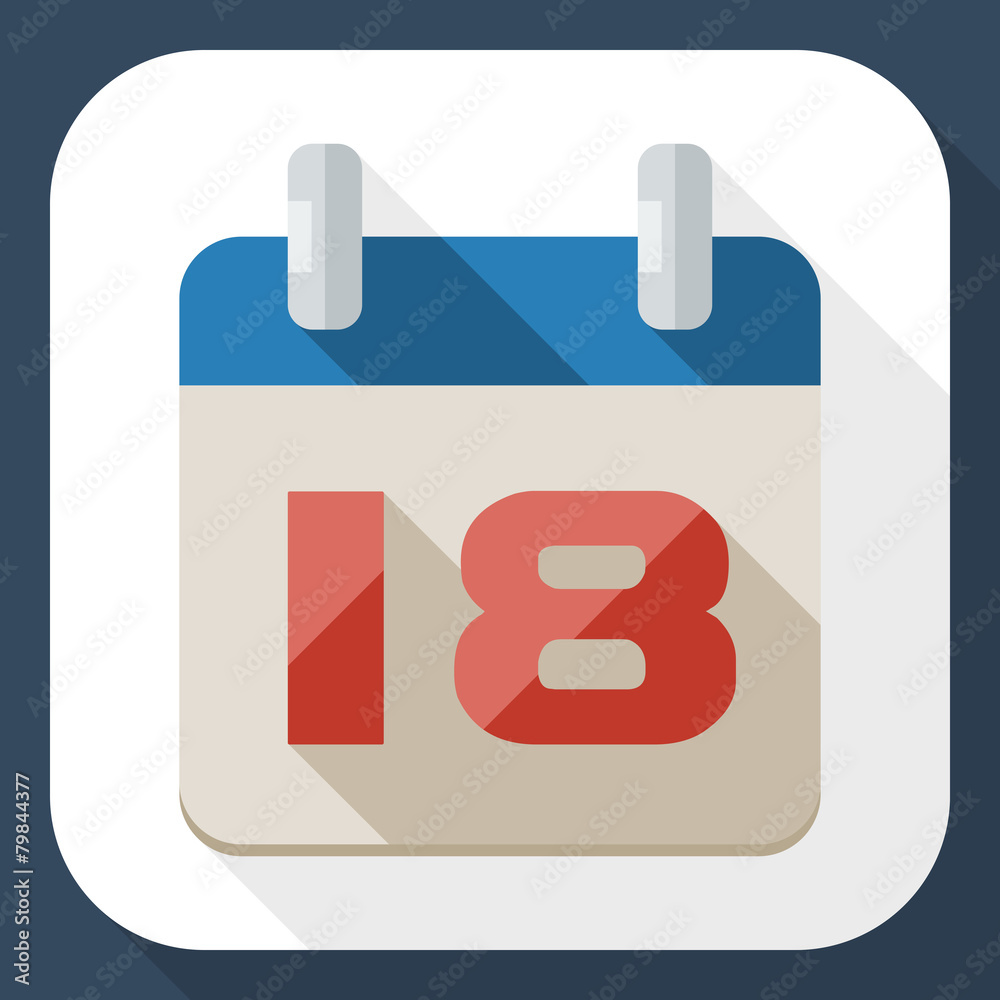 Calendar icon with long shadow Calendar icon with long shadow