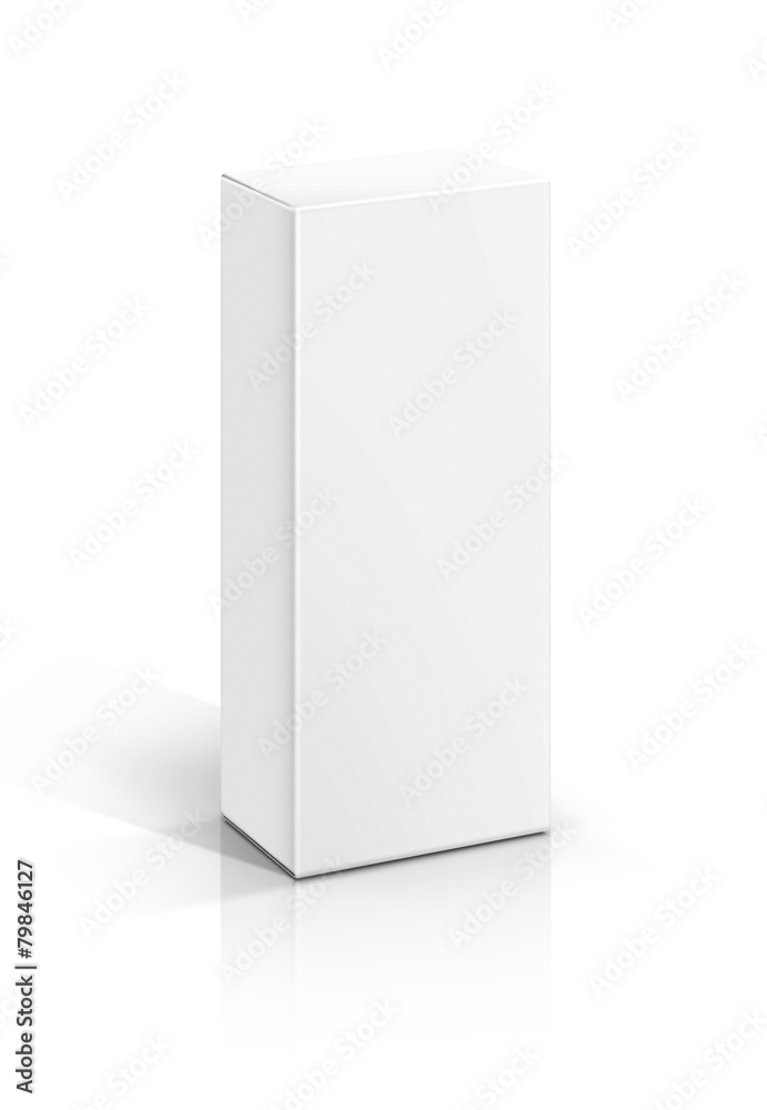 White paper box isolated on white background White paper box isolated on white background