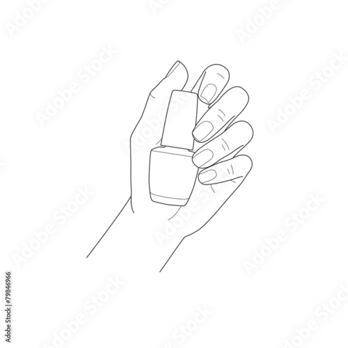 Female hand with manicure holding nail polish