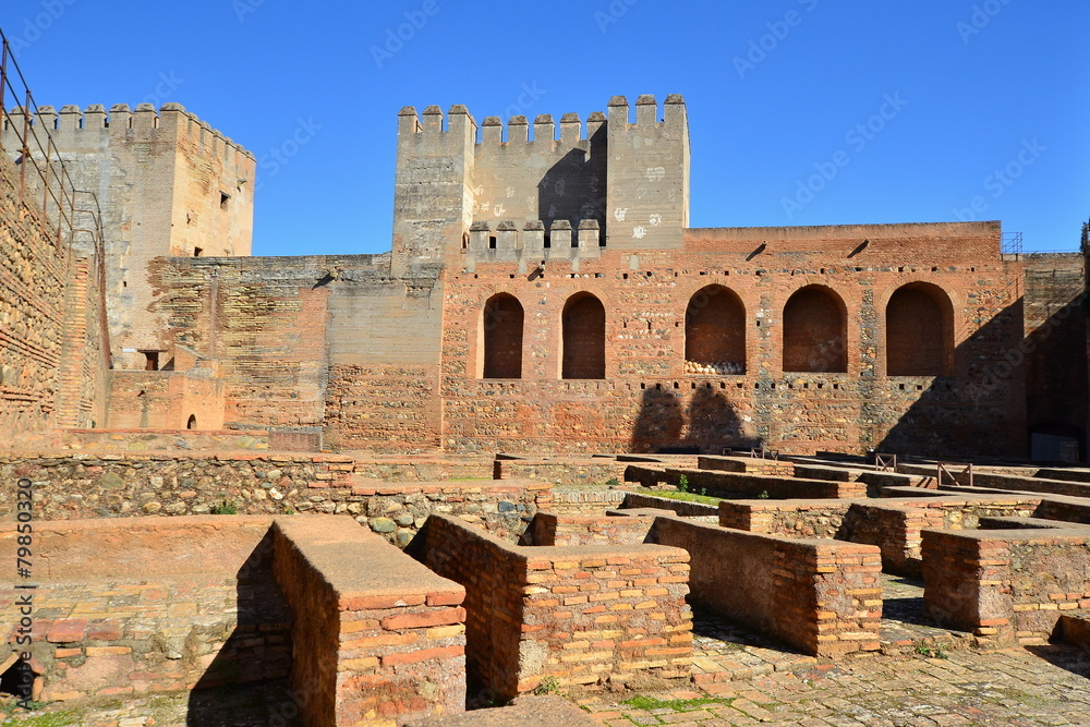 One of the terraces at Alcazaba fortress of Alhambra, Spain