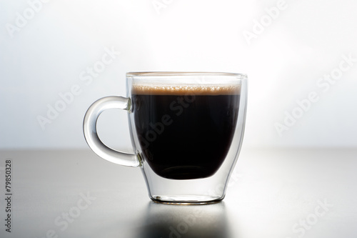 Espresso in glass cup