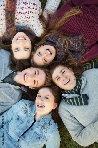 Five Teens Close Together