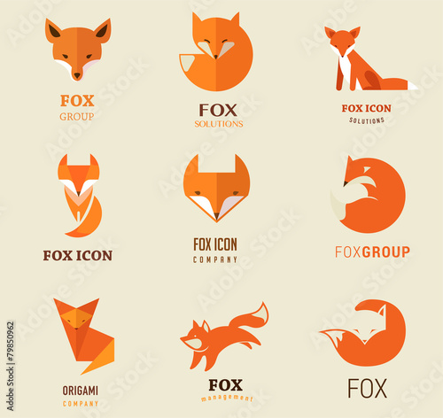 Fox icons, illustrations and elements
