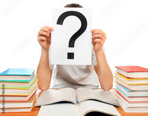 Student with Question Mark photo