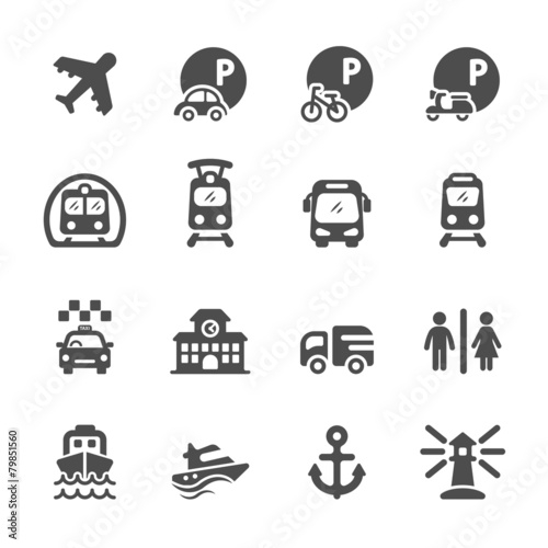 transportation and infrastructure icon set, vector eps10