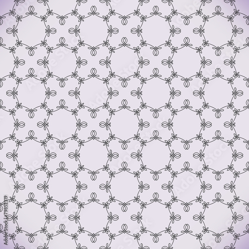 Vector floral line style background, seamless monogram