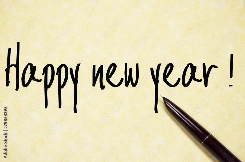 happy new year text write on paper happy new year text write on paper