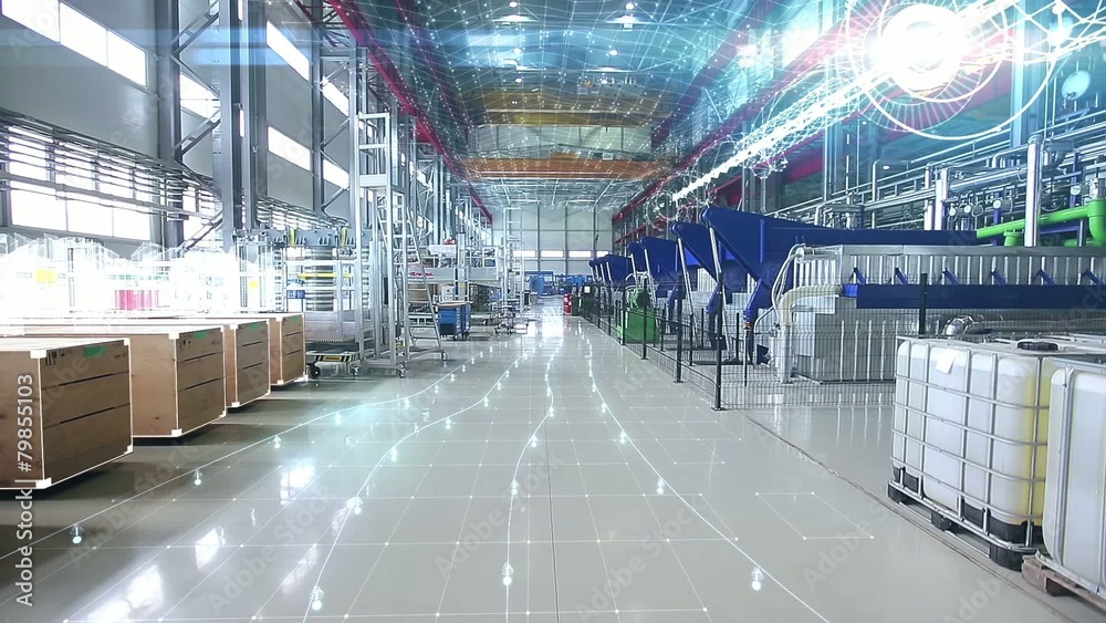 Modern plant at an industrial factory with motion graphics 01