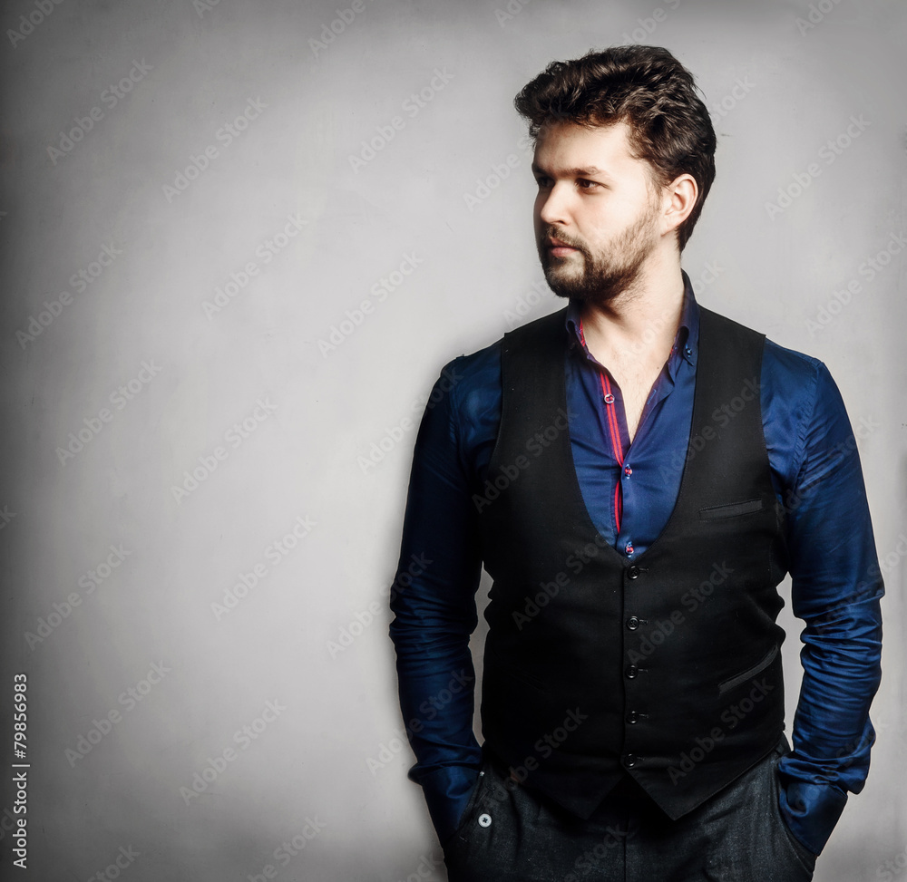 Fototapeta premium sexy fashion man with beard