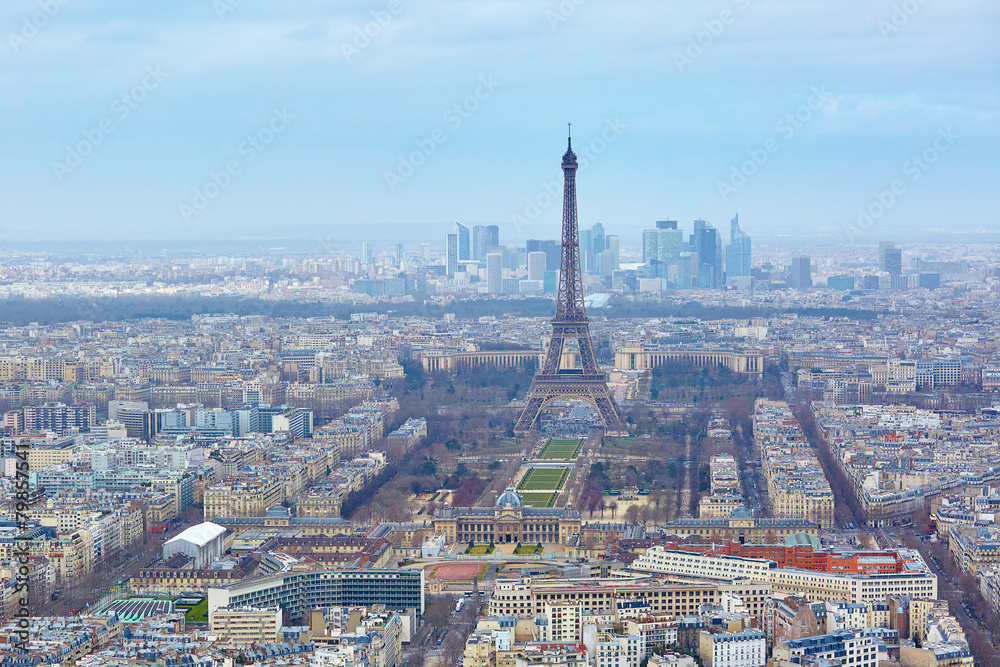 Fototapeta premium Aerial view of the Eiffel tower