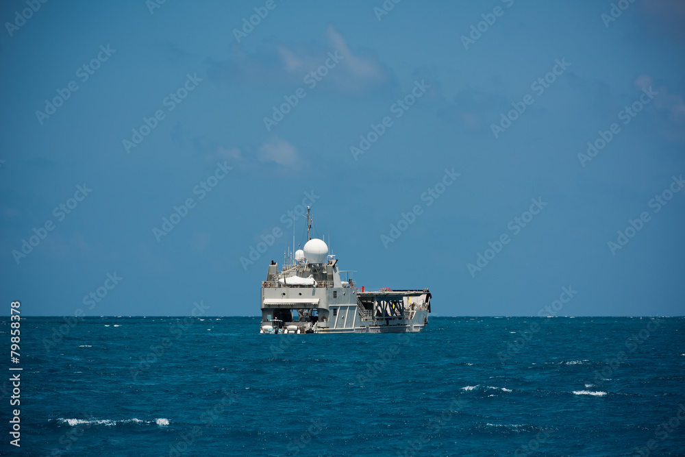 Cargo ship sailing in the Indian ocean