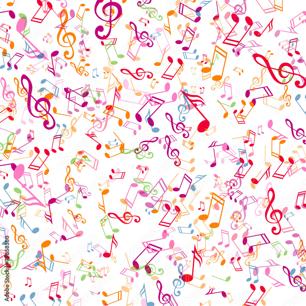 Vector Background with Colorful Music Notes