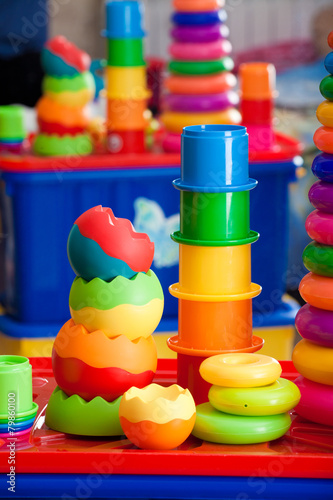 still life from multi-colored toys