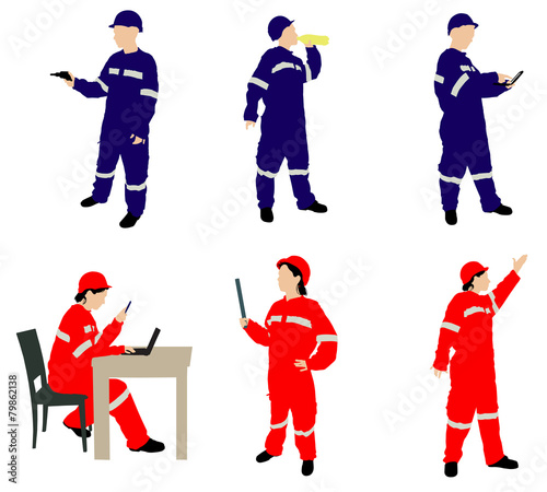 man and woman in coveralls