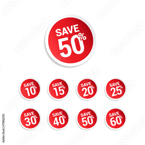 Save % Offer Stickers